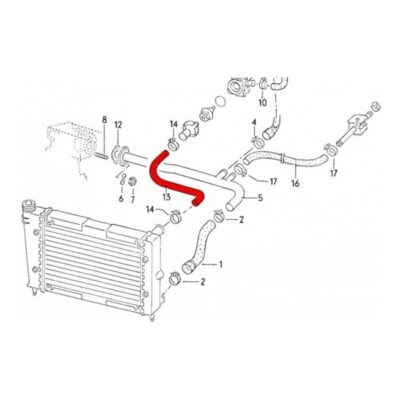 Durite supérieure radiateur golf 1 1100 et 1300