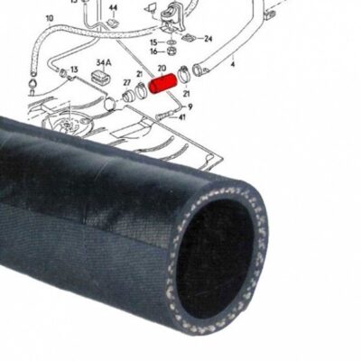 Tuyau du bas de goulotte d'essence golf 1 cabriolet après 1984